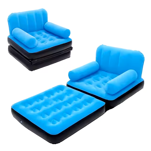 Inflatable Sofa, 5-in-1 Sofa Bed Adult Lazy Sofa Multifunctional Inflatable Bed Portable Inflatable Couch Outdoor Lounge Furniture Quick Inflate Furniture Air-Filled Lounge Chair Easy to Storage