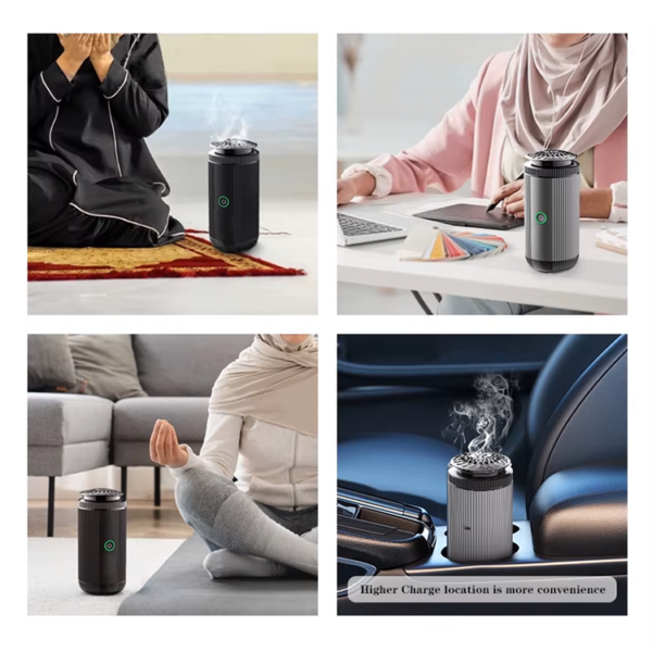 New upgrade Bakhoor Portable Electric Bakhoor Burner, Incense Burner Bakhoor, Rechargeable USB Aroma Diffuser, Car Incense burner Electric Arabic Incense Holder Muslim Home Decoration