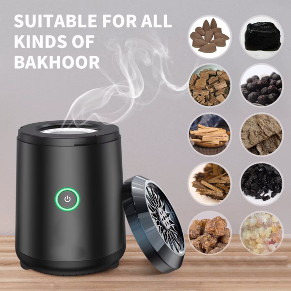 CLOVER Electric Incense mini Burner Bakhoor Portable USB Rechargeable Aroma Diffuser for Car and Home