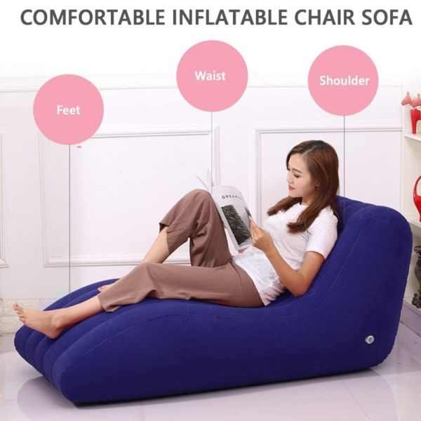 Inflatable Lazy Sofa Chair,Adult Foldable Lounge Chair, Portable Air Sofa Couch with Flocking,Convertible Multi-Function Sofa Chairs for Yoga Exercise,Nap, Sofa Bed, Living Room Bedroom,Outdoor Indoor